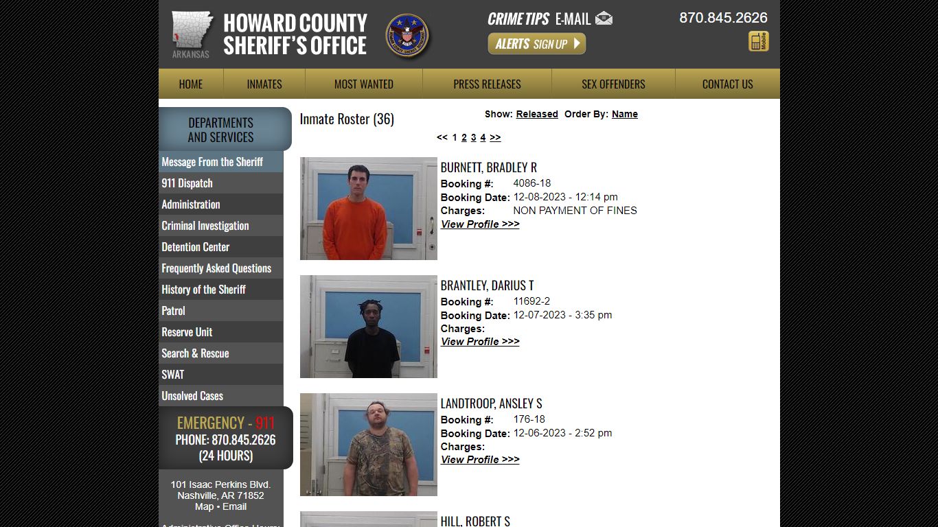 Inmate Roster - Current Inmates Booking Date Descending - Howard County ...